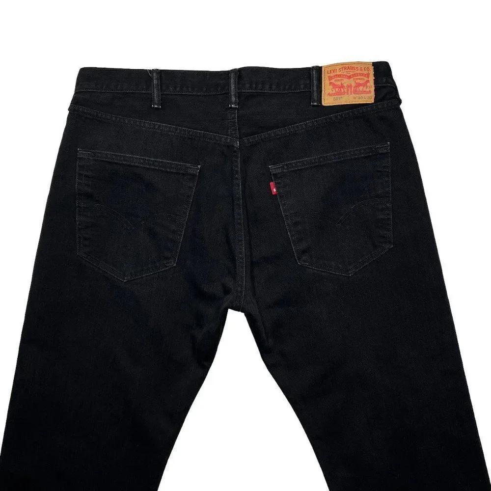 Levi's 501 Jeans Men's Size 40 Black Original‎ Fit Button Fly Classic Denim